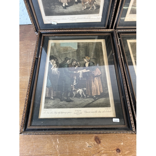 247 - Nine 19th century framed Cries of London coloured engravings - approx. 53cm high x 43cm wide