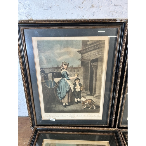 247 - Nine 19th century framed Cries of London coloured engravings - approx. 53cm high x 43cm wide