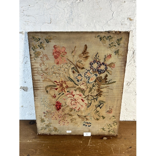 251 - A 19th century unframed floral embroidery - approx. 52cm high x 43cm wide