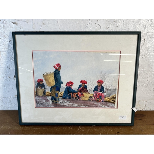 253 - A framed Mongolian watercolour, signed Ronald Swanwick and dated 2005 - approx. 48cm high x 62cm wid... 