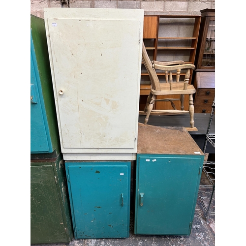 41 - Seven mid 20th century painted single door cabinets