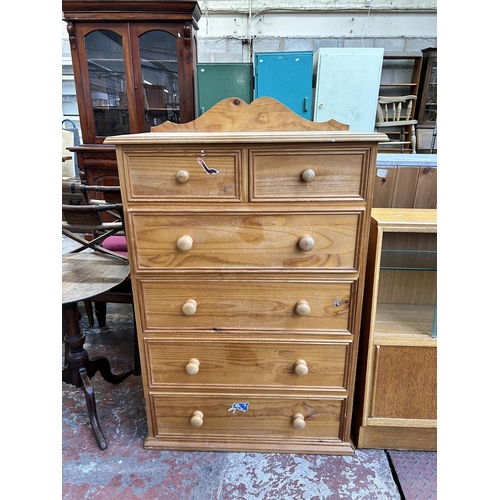 67 - A modern solid pine chest of drawers - approx. 112cm high x 78cm wide x 46cm deep