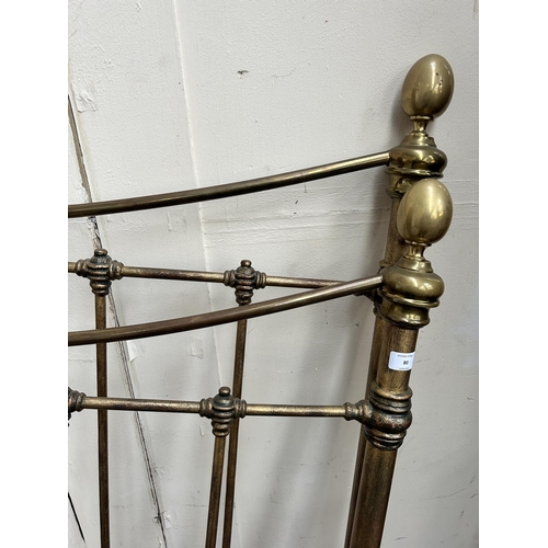 80 - A Victorian style brass double bed frame