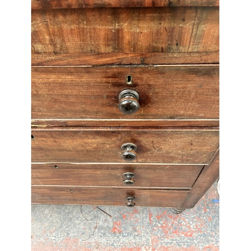 86 - A George IV mahogany chest of drawers - approx. 118cm high x 120cm wide x 51cm deep