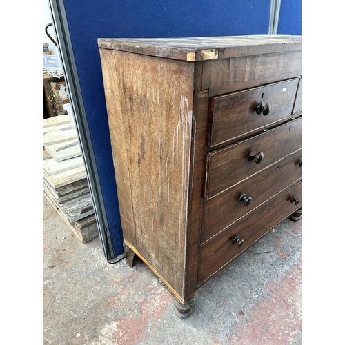 86 - A George IV mahogany chest of drawers - approx. 118cm high x 120cm wide x 51cm deep