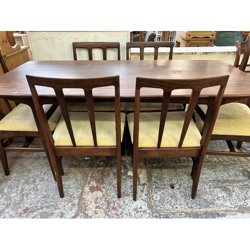 93 - A mid 20th century Younger afromosia dining table and six chairs - approx. 75cm high x 80cm wide x 1... 