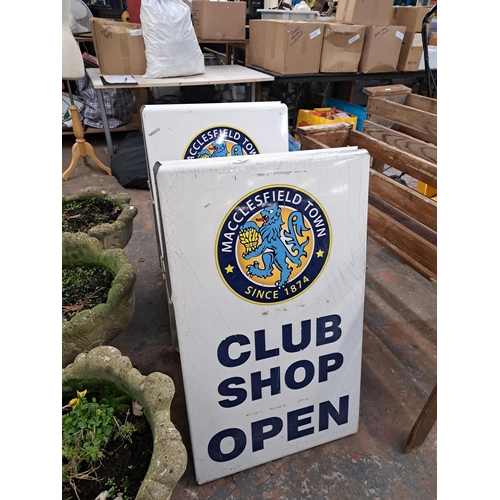 1097 - Two Macclesfield Town Football Club advertising A boards