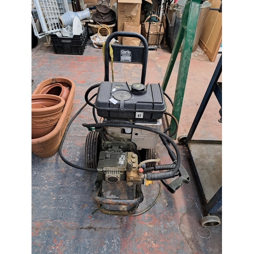 1104 - A Clarke power wash petrol power washer with Briggs & Stratton engine