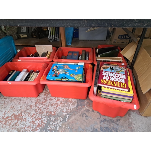 1115 - Twelve boxes containing a large collection of books to include Auction and Antique related, vintage ... 