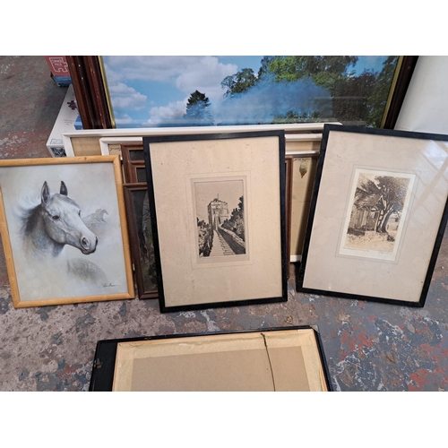 1120 - A collection of framed prints