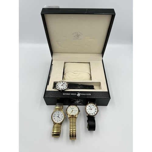 2350 - Four quartz men's wristwatches, two Ravel, one Rotary and one TimeCo