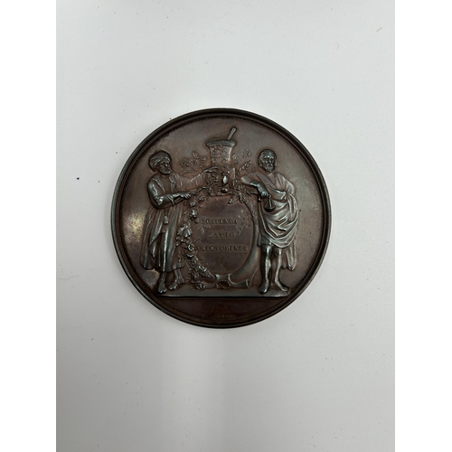 2355 - A cased 1852 Pharmaceutical Society of Great Britain bronze medal presented to Charles Gilling Mater... 