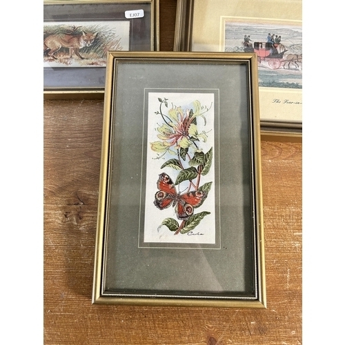 244 - Five framed J. & J. Cash Ltd. woven silk pictures to include limited edition 'The Tandem', limited e... 