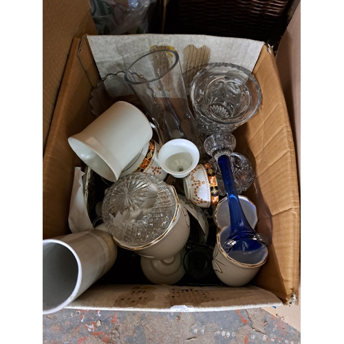 1177 - A large collection of house clearance items to include cast metal preserve pan, cut crystal preserve... 