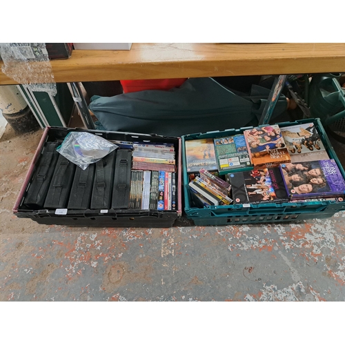 1180 - Two boxes containing a large collecting of DVDs