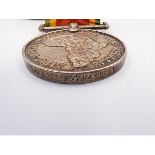 2007 - A WWI and II family medal group presented to Pte. W. R. Lambert 2nd S. A. I. and 143205 R. W. Lamber... 