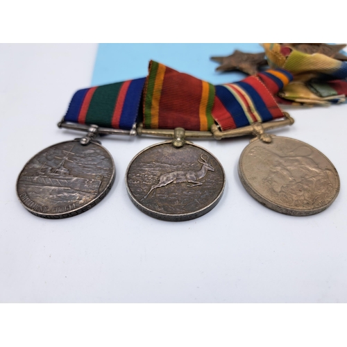 2008 - A WWII medal group presented to 66635 R. H. Goodwin comprising Africa Service, War, Royal Naval Volu... 