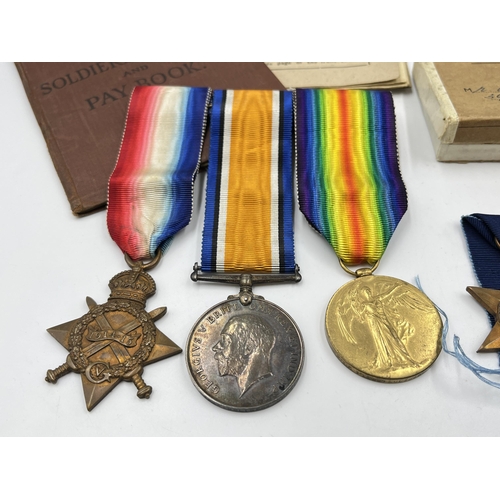 2011 - Two WWI and WWII father and son medal groups comprising a WWI medal group presented to 2603 Pte. W. ... 