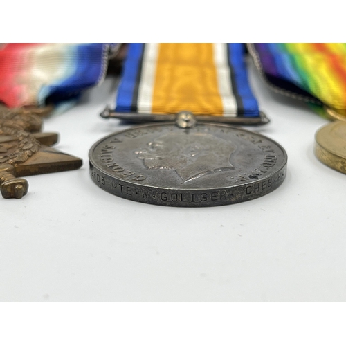 2011 - Two WWI and WWII father and son medal groups comprising a WWI medal group presented to 2603 Pte. W. ... 