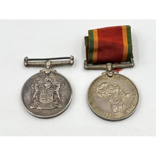 2012 - Three WWI and WWII family medal groups, one WWI presented to GNR. J. H. G. Muir 7th CIT. Batt. to in... 