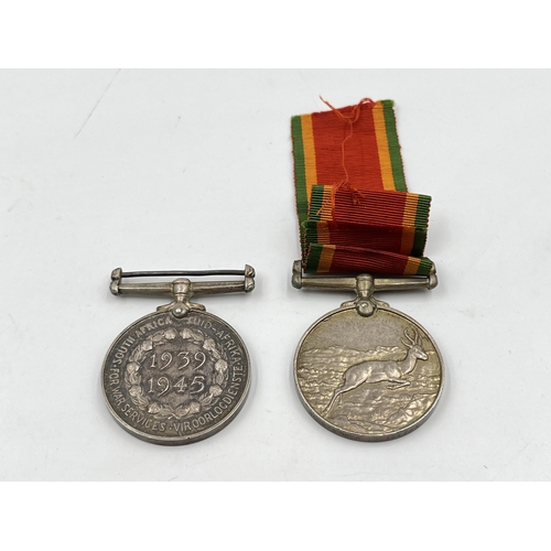 2012 - Three WWI and WWII family medal groups, one WWI presented to GNR. J. H. G. Muir 7th CIT. Batt. to in... 