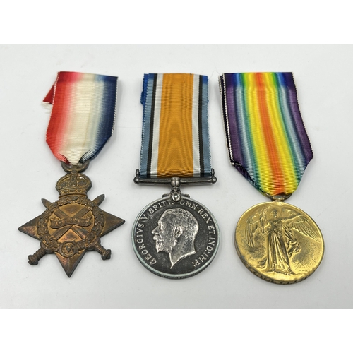 2013 - A WWI medal group presented to Pte. F. C. Leak. S. A. F. T&P. C. to include 1914-15 Star, War and Vi... 