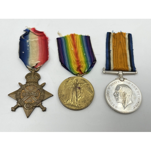 2014 - A WWI medal group presented to 12980 Pte. A. Chaffey. Suff .R. comprising 1914-15 Star, War and Vict... 