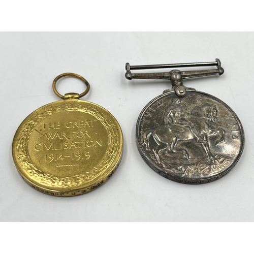 2018 - A WWI medal pair presented to 3223 Spr. E. G. Johnson. R. E. comprising Victory and War together wit... 