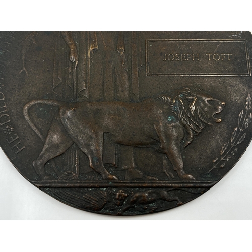 2021 - A WWI memorial plaque named Joseph Toft