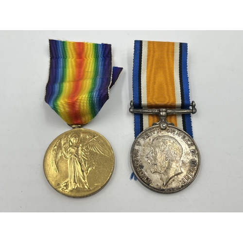 2027 - A WWI British medal pair presented to J. W. Death