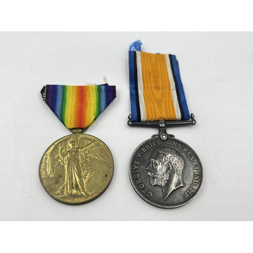 2028 - A WWI British medal pair presented to 469541 Pte. F. A. Seaman 26-Can. Inf.