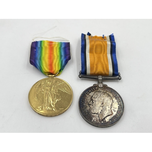 2031 - A boxed WWI British medal pair presented to 229908 Spr. F. C. H. Heard R. E.