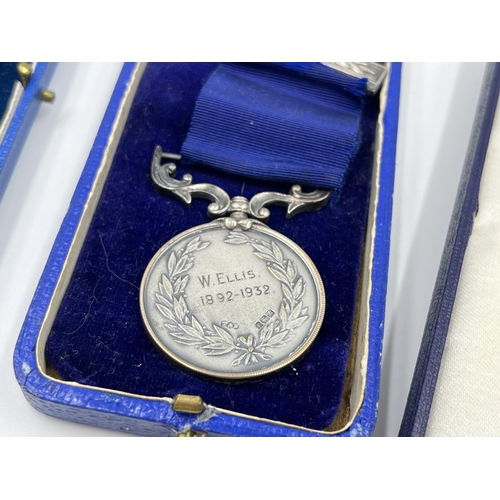 2039 - Three cased 'A Century of Boiler Making - John Thompson Ltd.' medals presented to W. Ellis, one 1892... 