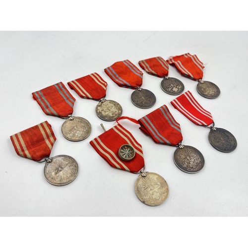 2079 - Nine Japanese Red Cross medals