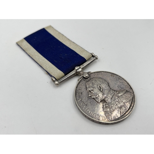 2082 - A George V Royal Naval Long Service and Good Conduct medal presented to 206122 W. R. Cook P.O. H.M.S... 