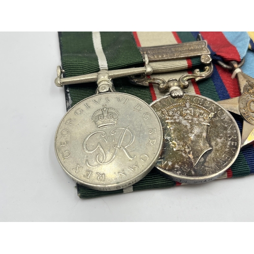 2083 - A WWII medal group to include George VI Pakistan Independence medal presented to 3732838 Hav Amin Sh... 