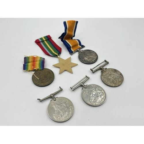 2084 - Six British medals, four WWII to include War presented to 16274 Jenor. Nand. Singh. R.I.A. and two W... 