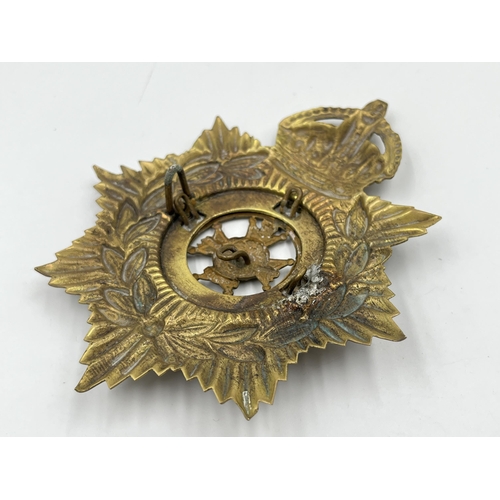 2097 - A Victorian Derbyshire Light Infantry helmet plate