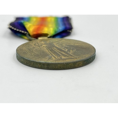 2016 - A WWI medal pair presented to 23500 Pte. A. Shaw. N. Staff .R. comprising War and Victory together w... 