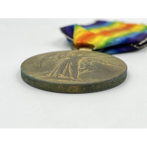 2016 - A WWI medal pair presented to 23500 Pte. A. Shaw. N. Staff .R. comprising War and Victory together w... 