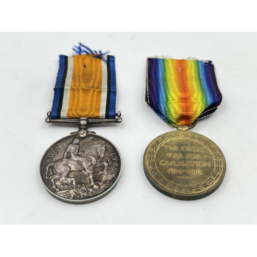 2016 - A WWI medal pair presented to 23500 Pte. A. Shaw. N. Staff .R. comprising War and Victory together w... 