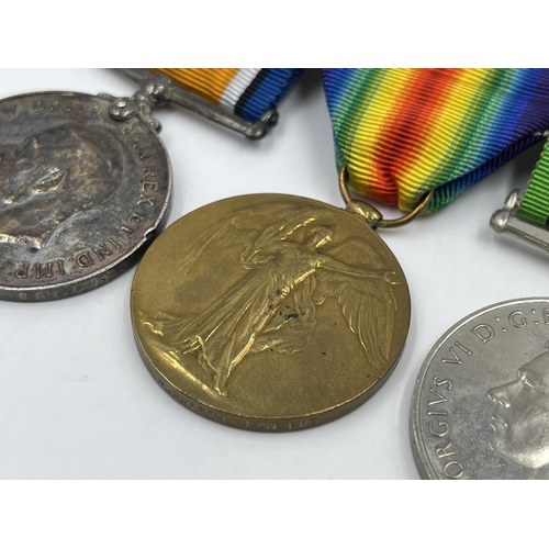 2015 - A British medal group comprising WWI war medal presented to 306227 Pte. G. Harrison Lan. Fus., WWI V... 