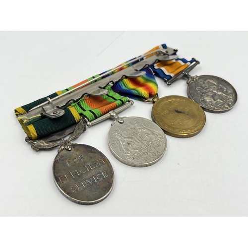 2015 - A British medal group comprising WWI war medal presented to 306227 Pte. G. Harrison Lan. Fus., WWI V... 