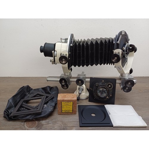 533 - A 1960s Ilford/Kennedy Instruments Ltd. Monobar Type U 35mm monorail camera fitted with Dallmeyer An... 