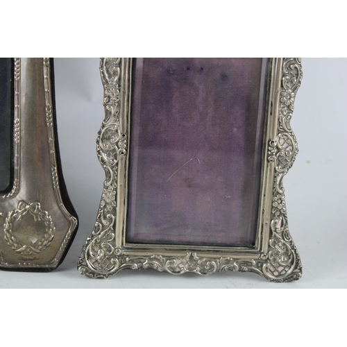 2132 - Two hallmarked .925 sterling silver photograph frames - largest approx. 31.5cm high x 24cm wide