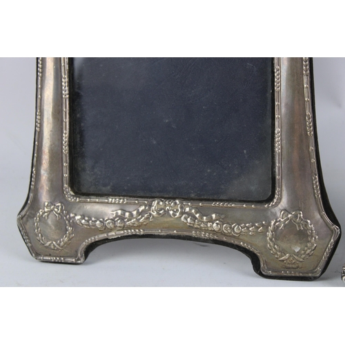 2132 - Two hallmarked .925 sterling silver photograph frames - largest approx. 31.5cm high x 24cm wide