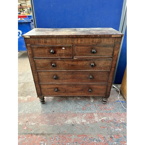 145 - A George IV mahogany chest of drawers - approx. 118cm high x 120cm wide x 51cm deep