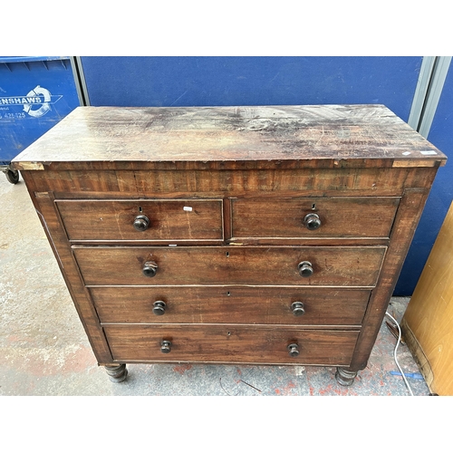 145 - A George IV mahogany chest of drawers - approx. 118cm high x 120cm wide x 51cm deep