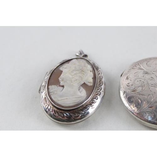 2049 - Three silver lockets - approx. gross weight 60g