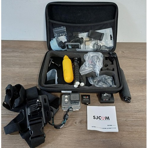 529 - A cased SJCam SJ7 Star 12mp 4K@30fps action camera with accessories